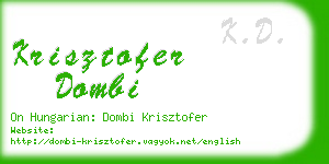 krisztofer dombi business card